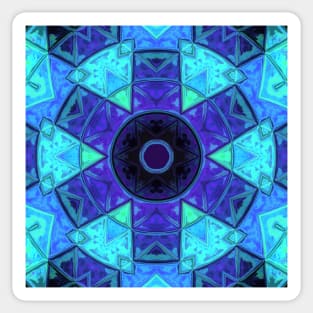 Mosaic Mandala Blue and Purple Sticker